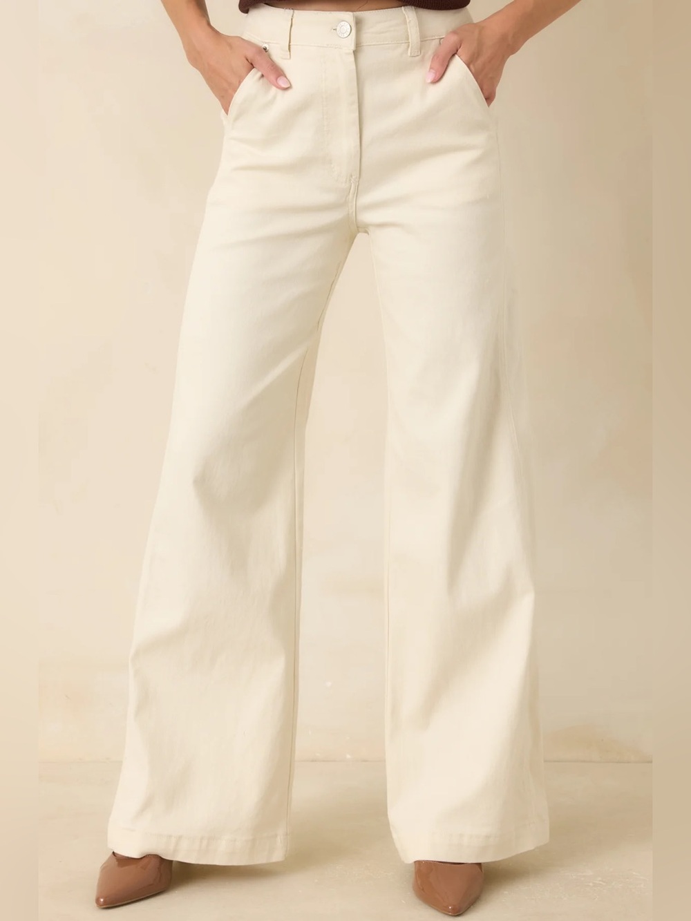 Ann Taylor Weekend Trouser Jean size 12 ivory color
